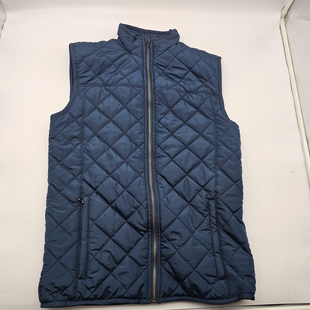 Magellan Outdoors Vest Mens Small Blue Quilted Classic Fit Water Resistant Lined